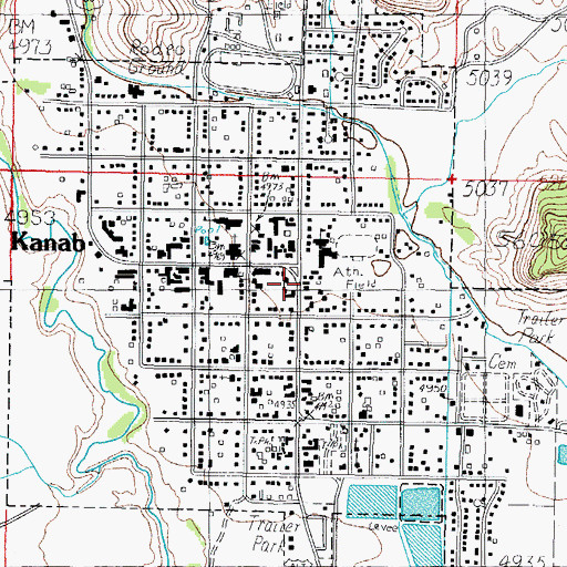 Topographic Map of Kanab, UT