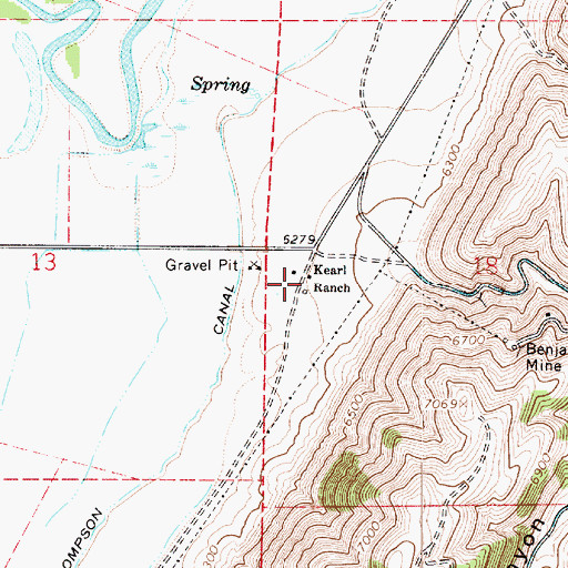 Topographic Map of Kearl Ranch, UT