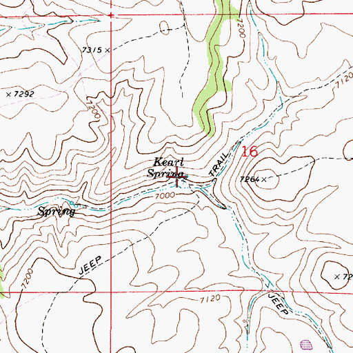 Topographic Map of Kearl Spring, UT