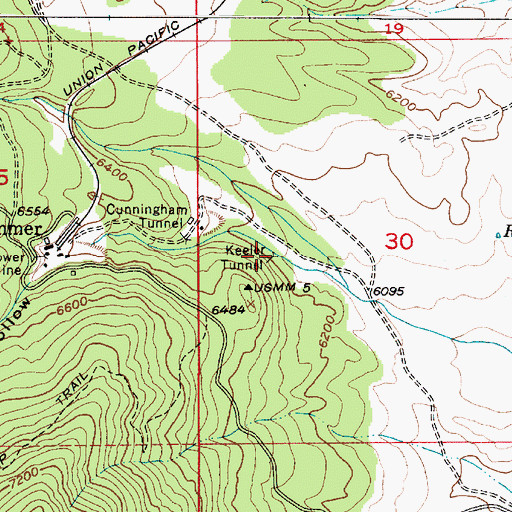Topographic Map of Keeler Tunnel, UT
