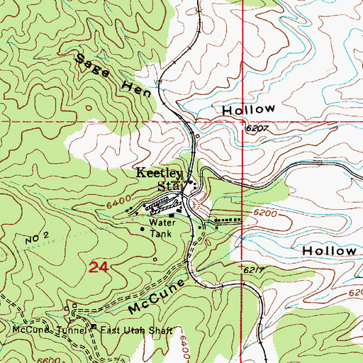 Topographic Map of Keetley Station, UT