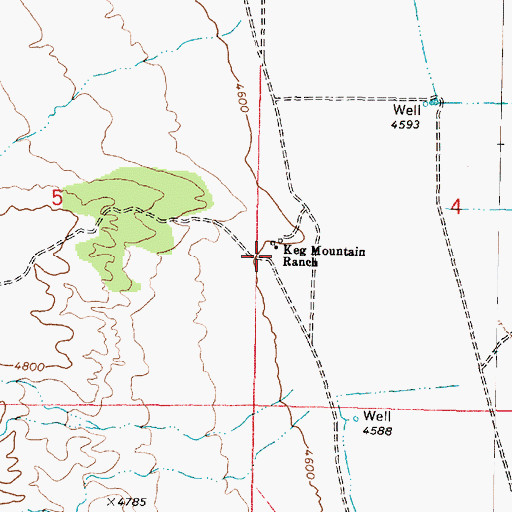 Topographic Map of Keg Mountain Ranch, UT