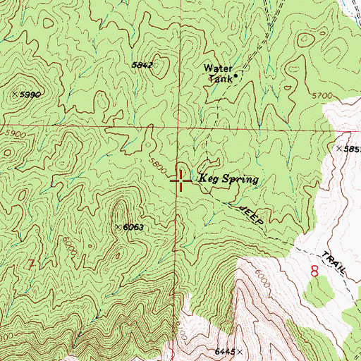 Topographic Map of Keg Spring, UT