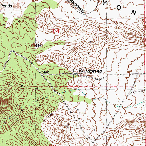 Topographic Map of Keg Spring, UT