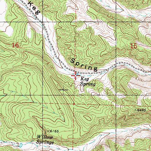 Topographic Map of Keg Spring, UT