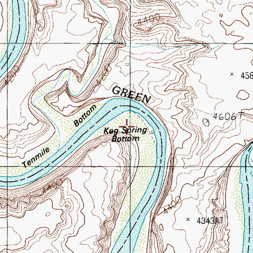 Topographic Map of Keg Spring Bottom, UT