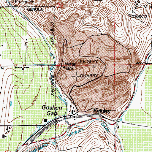 Topographic Map of Keigley Quarry, UT