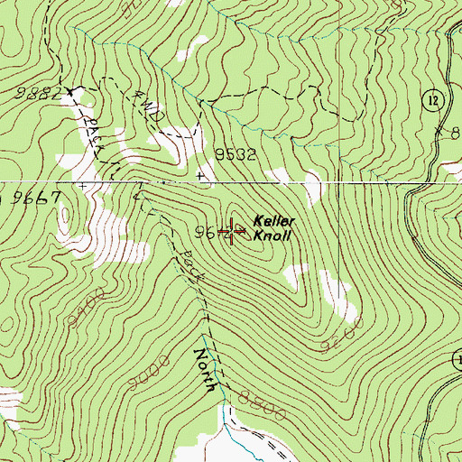 Topographic Map of Keller Knoll, UT