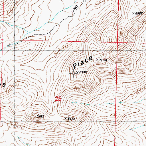 Topographic Map of Kelleys Place, UT