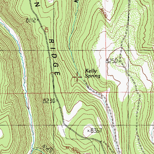 Topographic Map of Kelly Spring, UT