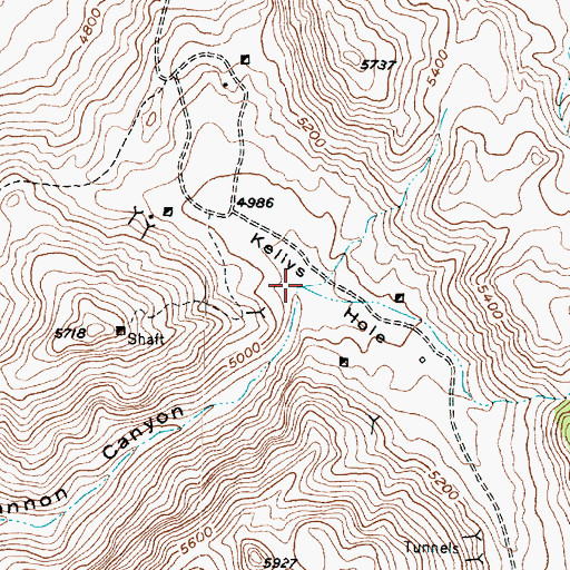 Topographic Map of Kellys Hole, UT