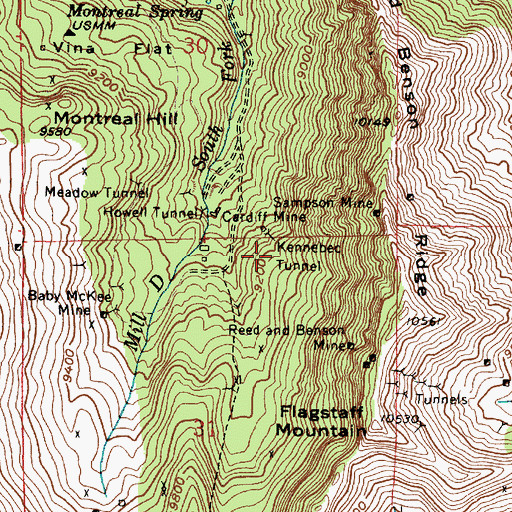 Topographic Map of Kennebec Tunnel, UT
