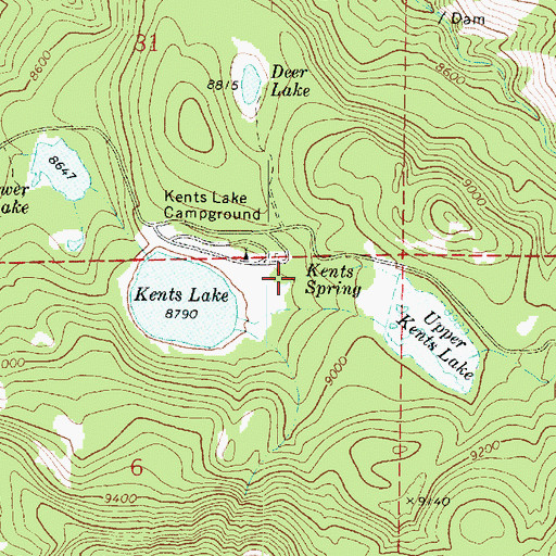 Topographic Map of Kents Spring, UT