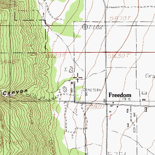 Topographic Map of Kern Canyon, UT