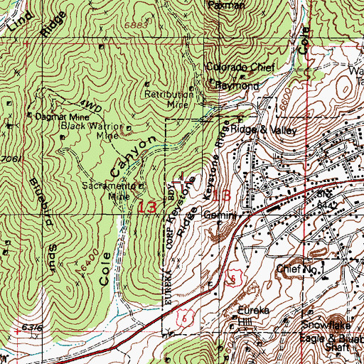 Topographic Map of Keystone Ridge, UT