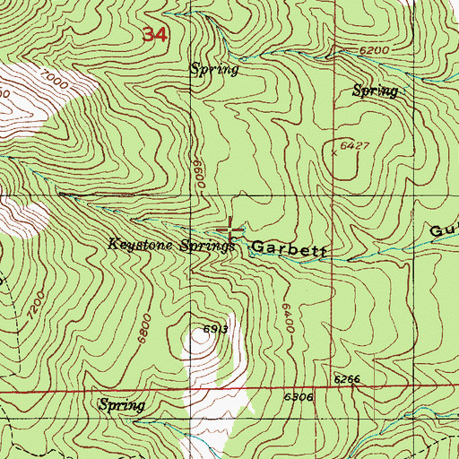 Topographic Map of Keystone Springs, UT