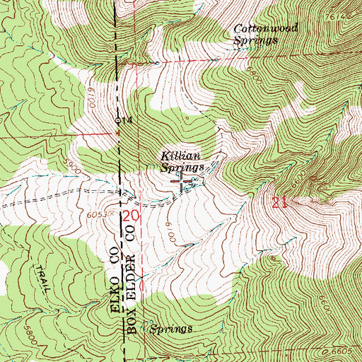 Topographic Map of Killian Springs, UT