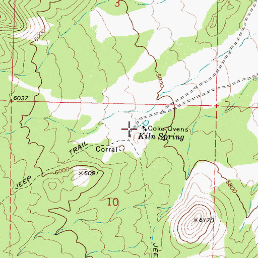Topographic Map of Kiln Spring, UT