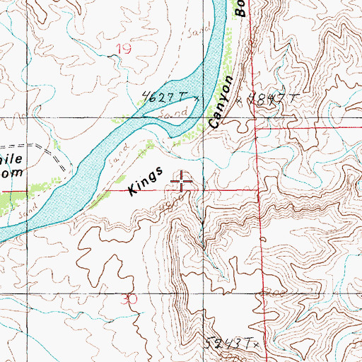Topographic Map of Kings Canyon, UT