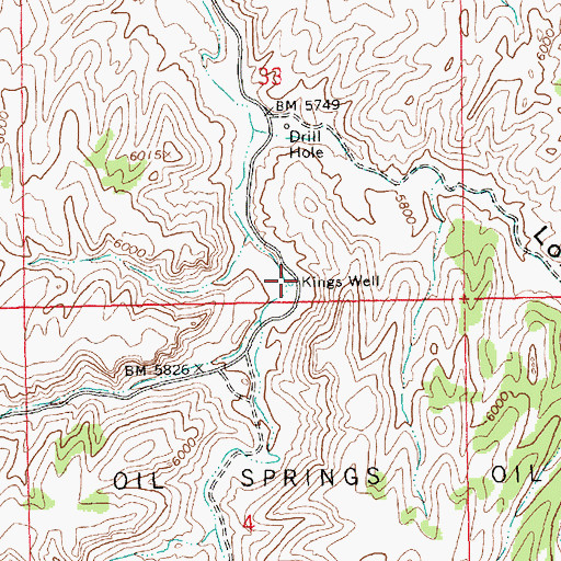 Topographic Map of Kings Well, UT