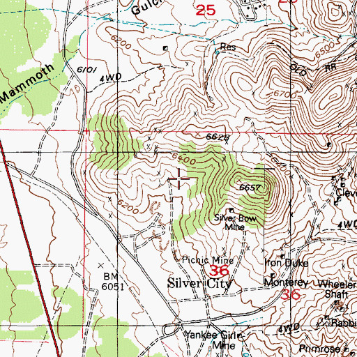 Topographic Map of Kingsley Mine, UT