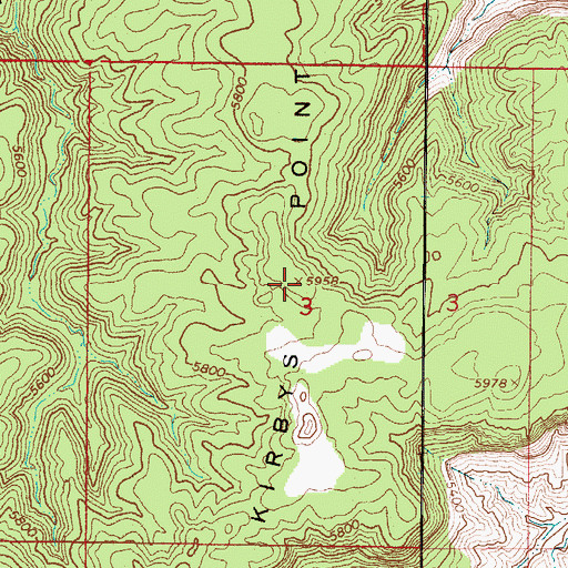 Topographic Map of Kirbys Point, UT