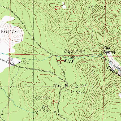 Topographic Map of Kirk Canyon, UT