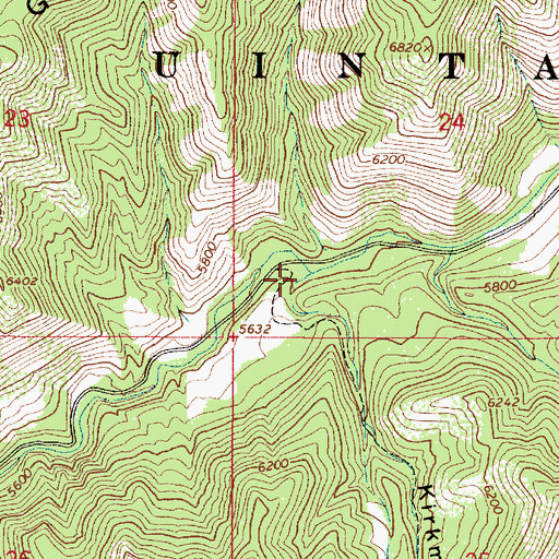 Topographic Map of Kirkman Hollow, UT