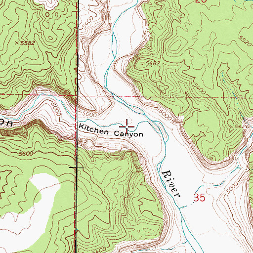 Topographic Map of Kitchen Canyon, UT