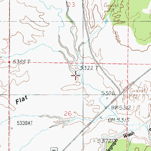 Topographic Map of Kitchen Corral Wash, UT