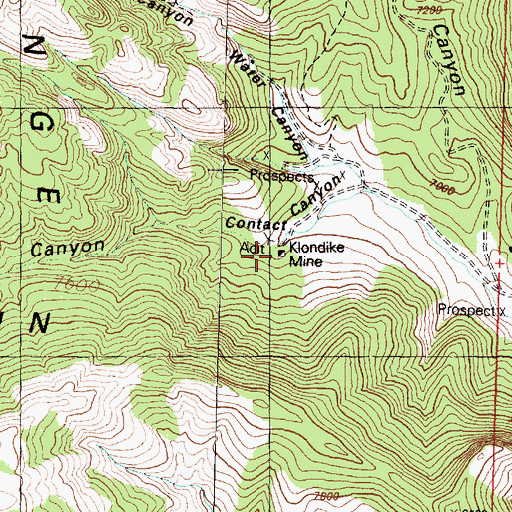 Topographic Map of Klondike Mine, UT