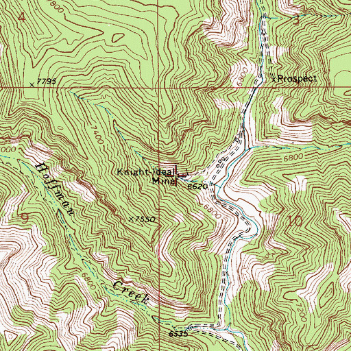 Topographic Map of Knight-Ideal Mine, UT