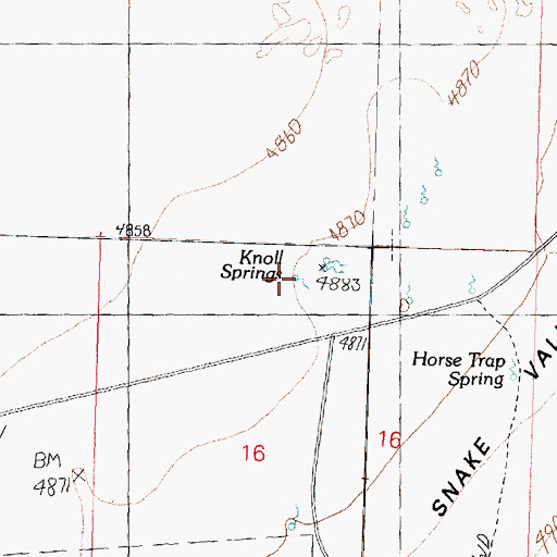 Topographic Map of Knoll Springs, UT