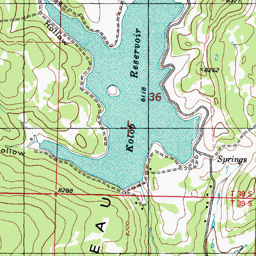 Topographic Map of Kolob Reservoir, UT