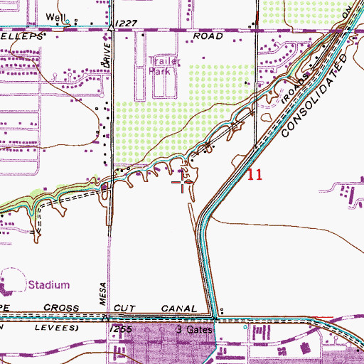 Topographic Map of Canal Mesa (historical), AZ