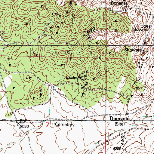 Topographic Map of Laclede, UT