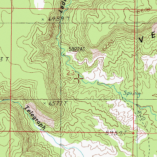 Topographic Map of Ladder Canyon, UT