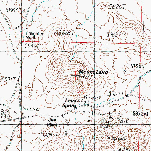 Topographic Map of Mount Laird, UT