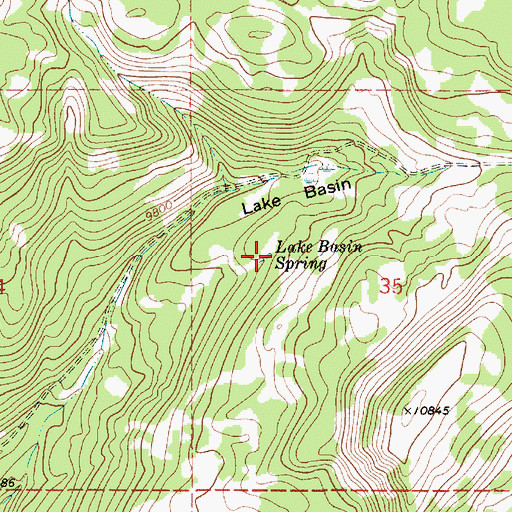 Topographic Map of Lake Basin Spring, UT