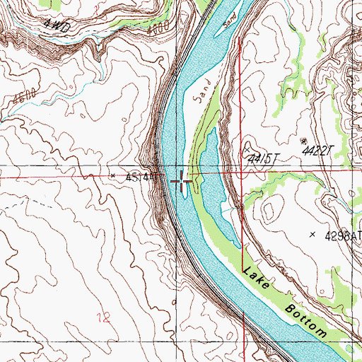 Topographic Map of Lake Bottom, UT