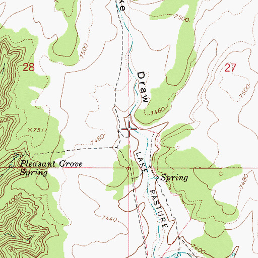 Topographic Map of Lake Draw, UT