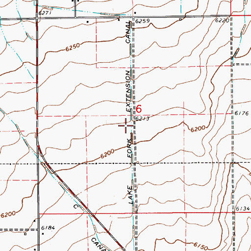Topographic Map of Lake Fork Extension Canal, UT