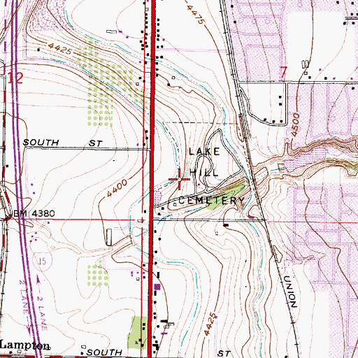 Topographic Map of Lake Hills Memorial Estates, UT