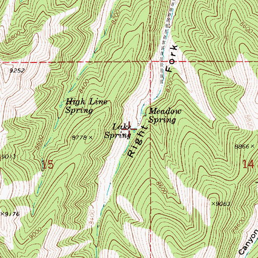 Topographic Map of Lake Spring, UT