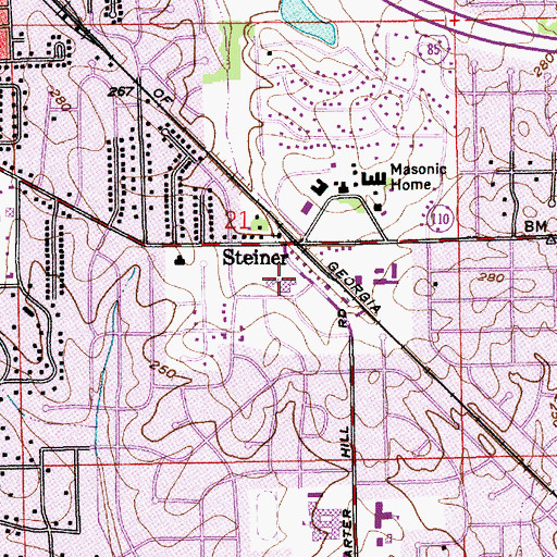 Topographic Map of Westminster Shopping Center, AL