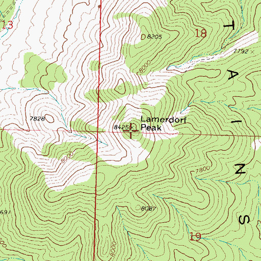 Topographic Map of Lamerdorf Peak, UT