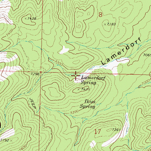 Topographic Map of Lamerdorf Spring, UT