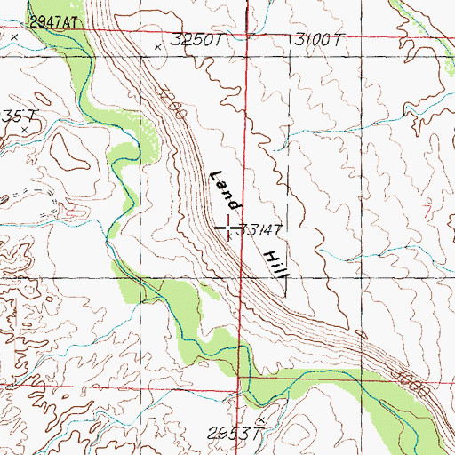 Topographic Map of Land Hill, UT