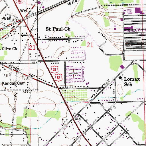 Topographic Map of Westview Gardens, AL
