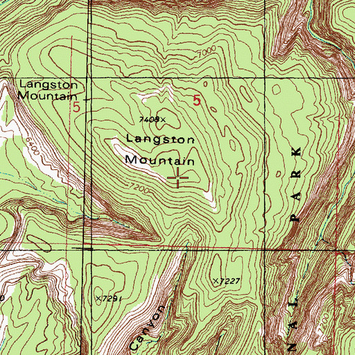 Topographic Map of Langston Mountain, UT